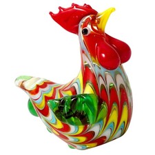 Glass Rooster Chicken Figurine