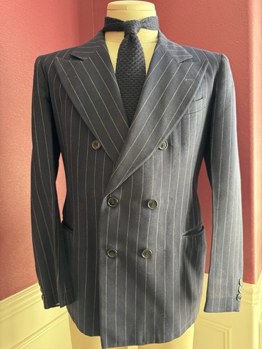 1930s navy chalk stripe suit - navy,