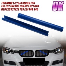 Pair Blue Car Front Grille Trim Strips Cover Grill Bars for BMW F30 F32 F20 F21