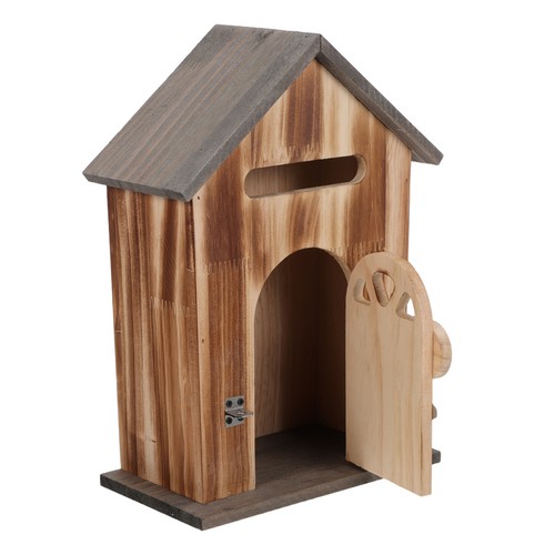 Wooden post box - outdoor, locked