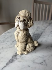 Ceramic Gray Poodle Dog