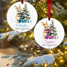 Personalised Baby's First Christmas Bauble Tree Ornaments Gift For Baby Girl Boy