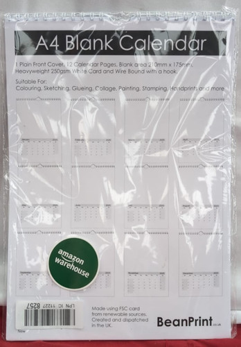 Blank calendar landscape - a4,