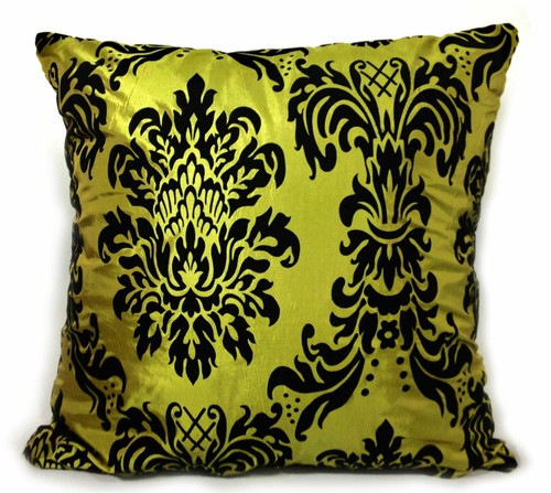 Flocked damask cushions - cushions, or