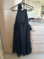 Zara black floaty backless dress with neck tie size M