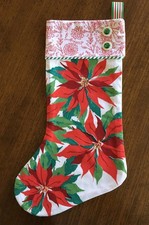 Vtg 50's Poinsettia Printed