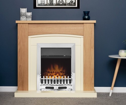 Electric fire oak cream - fire,