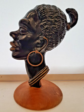 EXTREMELY RARE Vintage Richard Rohac Hagenauer Black Lady Head in Profile