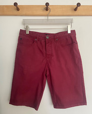 Men's River Island Cotton Stretch Shorts - Waist 30ins - Burgundy - VGC