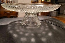 VINTAGE Clear Glass CAKE STAND