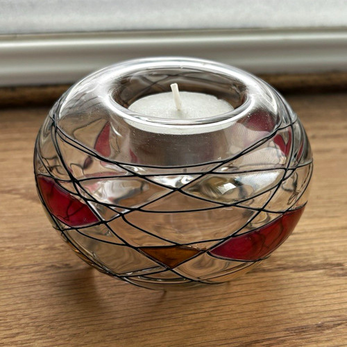 Round glass metal tea light - glass,
