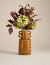 Artificial Hydrangea Vase Arrangement  Realistic Faux Flower Centrepiece