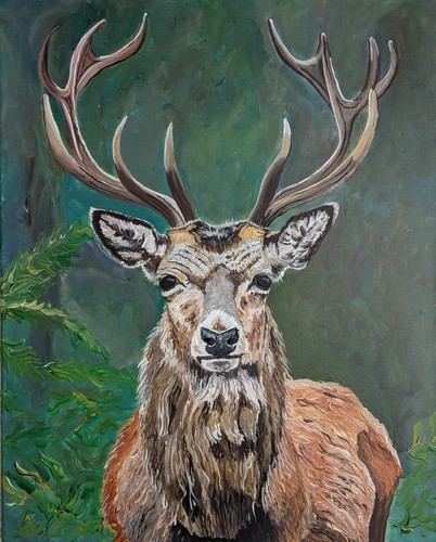 Original stag painting - original,