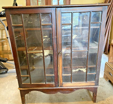 Vintage Glass Fronted Display Cabinet Bookcase - project for restoring upcycling