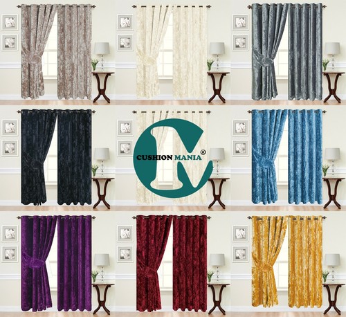 Shiny velvet eyelet curtains - shiny,