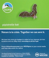 RSPB Pin Badge Pipistrelle Bat NIIC P03005