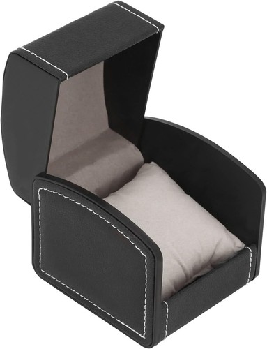 Single grid leather watch - leather,
