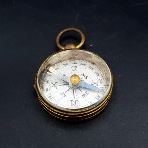 Vintage brass pocket compass - vintage,