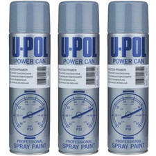 3x Isopon UPol Powercan Etch Primer Spray Dark Grey Aerosol Anti-Corrosive 500ml