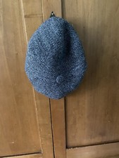Harris Tweed Wool Bakerboy Newsboy Cap - Grey Herringbone, Size:Medium - 57cm