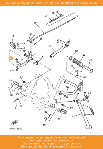Yamaha pin 91701 08032 - yamaha, pin,