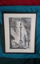 1961 SIGNED LTD EDITION FRAMED PRINT POLSKIE MIASTA TYSIACLECIA KOLUMNA ZYGMUNTA