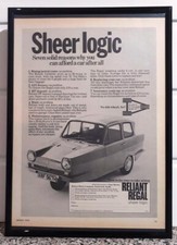 Framed original Classic Car Ad for the Reliant Regal saloon from 1970