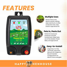 10KM Electric Fence Energiser 1.5J-2J 12v Battery Powered Fencer Waterproof IP44