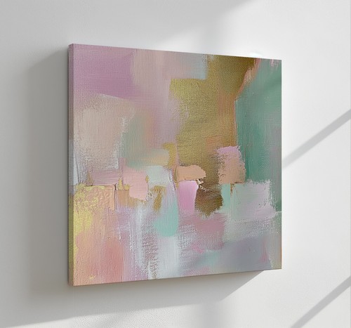 Abstract pink green gold - gold, soft