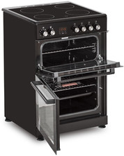Cookology Electric Cooker 60cm with Double Oven & Ceramic Hob - Black CFDO600BK