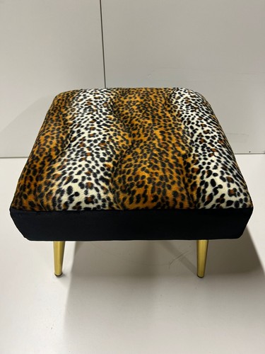 Designer footstool leopard - footstool,