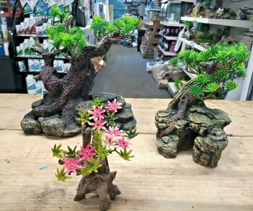 Aquarium ornament bonsai tree - ornament,