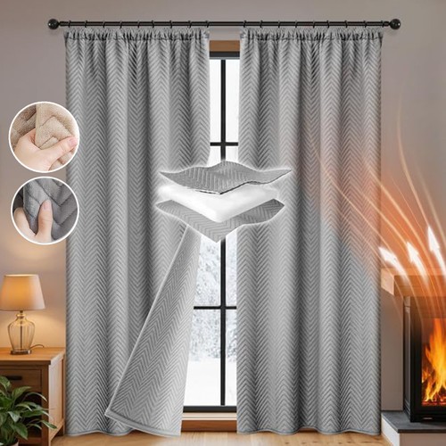 Thick thermal winter curtains - winter,
