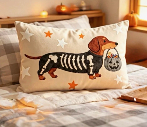 Halloween dachshund skeleton - halloween,