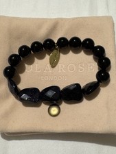Lola Rose RARE Blue Goldstone Stretch Bracelet With Pouch & Papers Never Worn