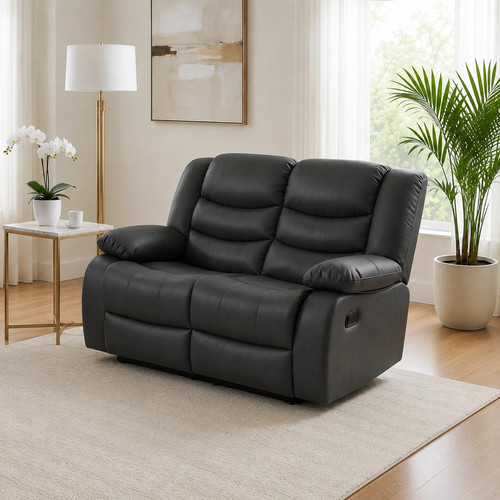 Black bonded leather - leather, manual
