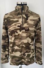 Army Print Micro Fleece Top Pull Over Quarter Zip Green Color, For Him,  Winter