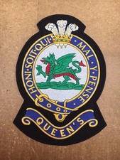 Queen's Regiment Large Embroidered Biker Patch