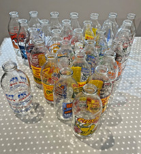 Vintage Advertising 1 Pint Milk Glass Bottles 1980s Collectible Multi Listing