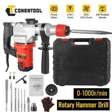 1400W Heavy-Duty Rotary Hammer Drill SDS Corded Electric Impact Drill Set + Case