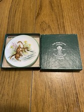 Otters Mini Wall Plaque Plate Crown Staffordshire England 3” Inches Boxed