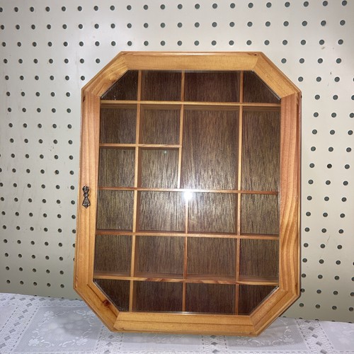 Vintage wood glass octagonal - vintage,