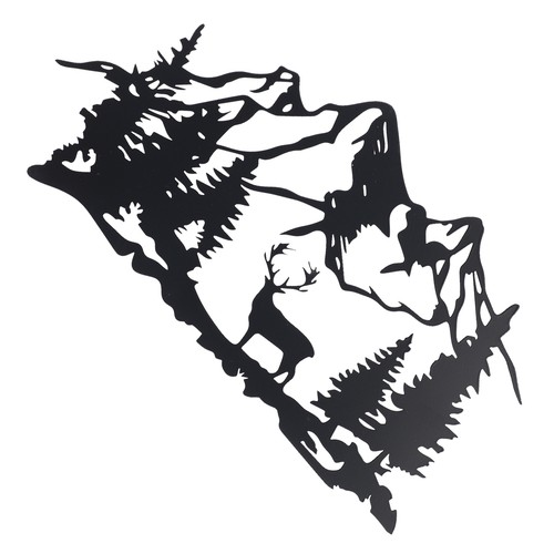 Mountain forest deer wall - mountain,