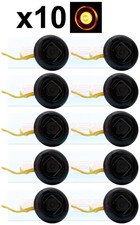 10x Smoked Amber LED Round Button Marker Lights Push Fit Flat/Curved Surface