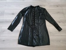 BNWOT Ann Summers Black Wet Look Lace & Zip Lightning Dress Sz XL 20-22  