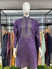 INDIAN MENS KURTA PYJAMA SUIT PAKISTANI SHERWANI PARTY WEAR WEDDING GROOM SIZE L