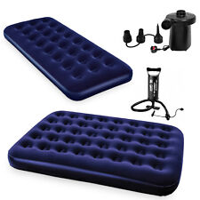 Single Double Camping Air Bed Inflatable Air Mattress Flocked Surface Air Pump