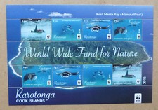 2016 COOK ISLANDS RAROTONGA MANTA RAY 8 STAMPS MINI SHEET