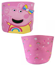 Peppa Pig Storage Tub Bowstar Cylindrical Cotton Canvas Pink Storage Tub 7866