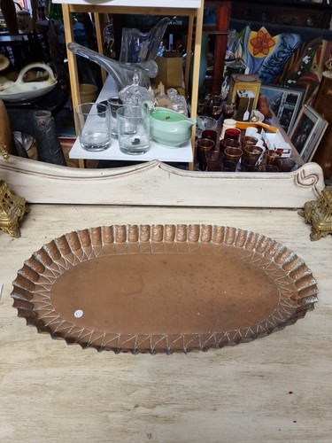 Hammered copper tray with - hammered,